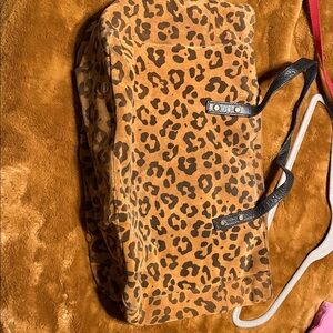 J. Crew Animal Print Tote with Black Straps